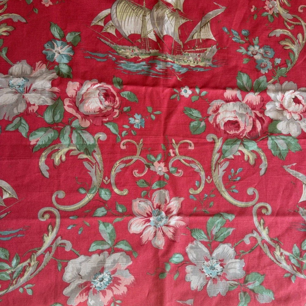 Floral Red and Green Home Design Fabric